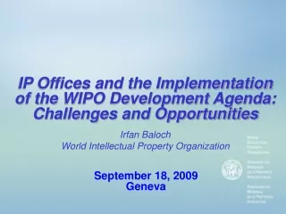 IP Offices and the Implementation of the WIPO Development Agenda:  Challenges and Opportunities