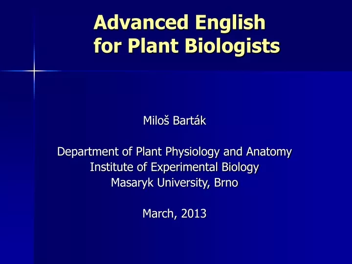 advanced english for plant biologists