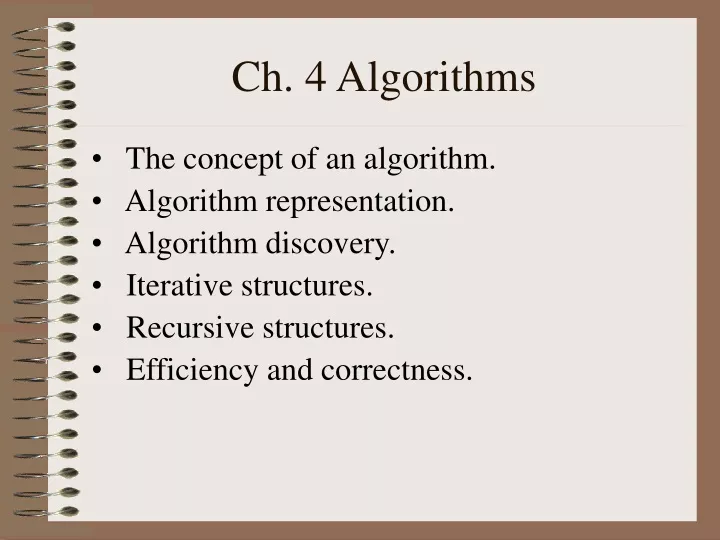 ch 4 algorithms