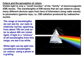 Colors and the perception of colors