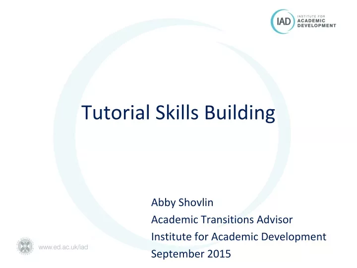 tutorial skills building