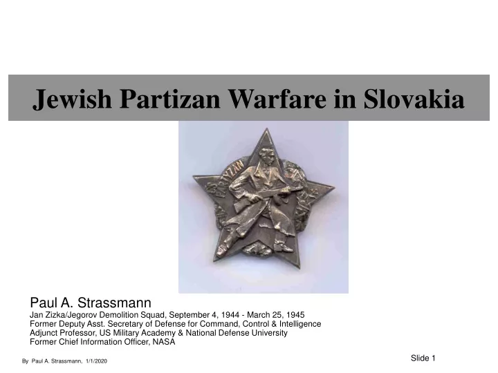 jewish partizan warfare in slovakia