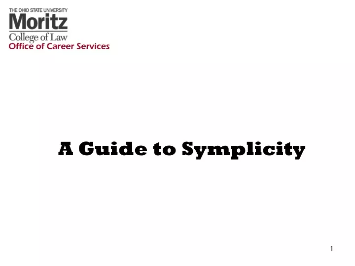 a guide to symplicity