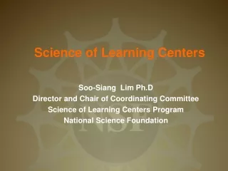 Science of Learning Centers