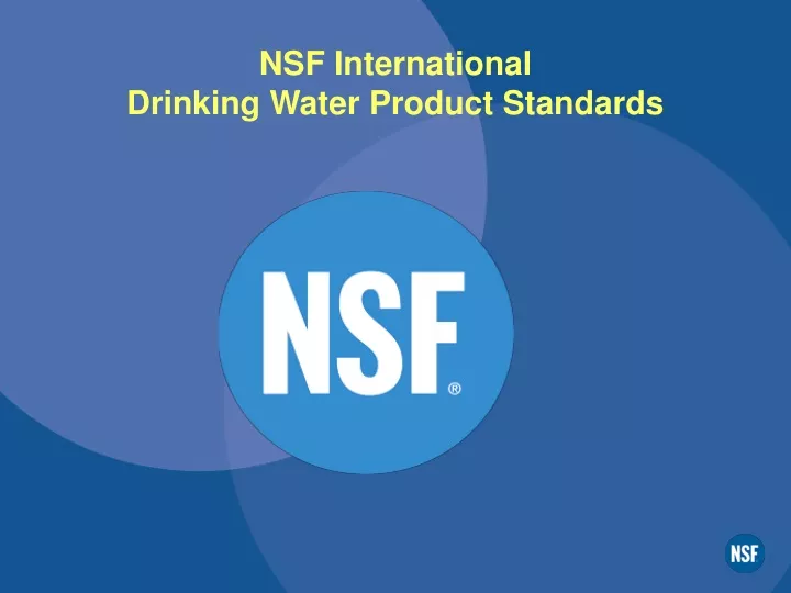 nsf international drinking water product standards