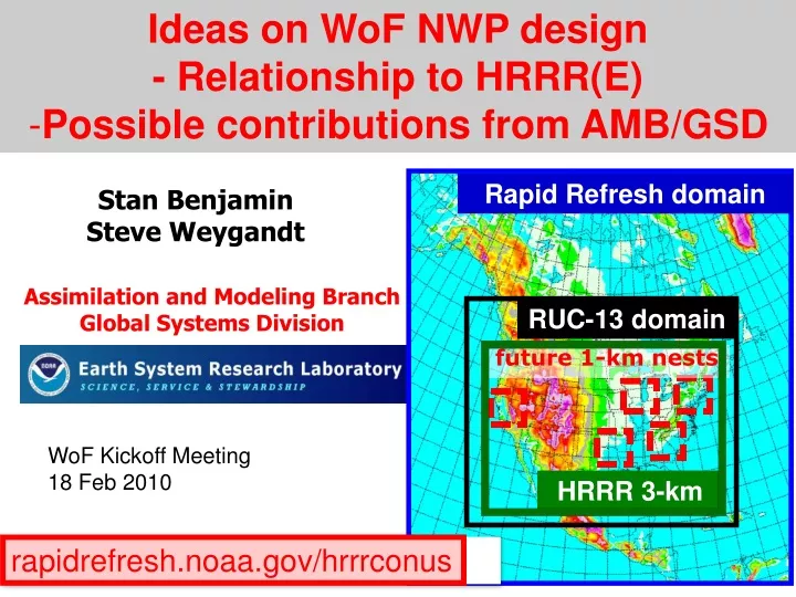ideas on wof nwp design relationship to hrrr