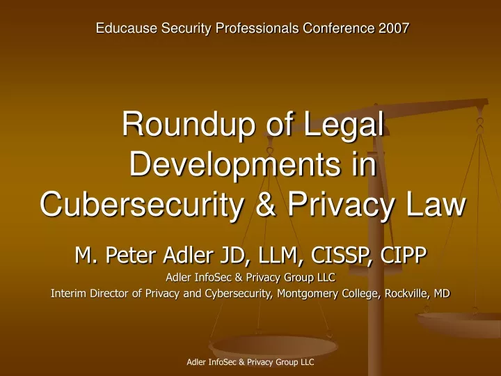 roundup of legal developments in cubersecurity privacy law