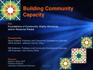 Building Community Capacity