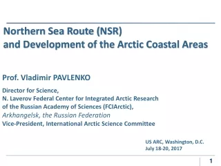 Northern Sea Route ( NSR ) and Development of the Arctic Coastal Areas