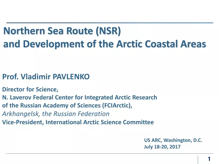northern sea route nsr and development