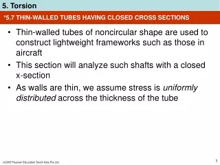 *5.7 THIN-WALLED TUBES HAVING CLOSED CROSS SECTIONS