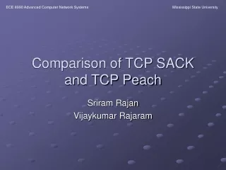 Comparison of TCP SACK and TCP Peach