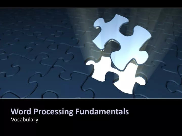 word processing fundamentals