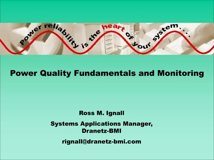 power quality fundamentals and monitoring
