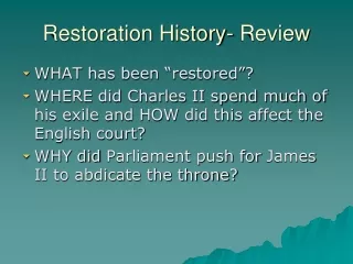 Restoration History- Review