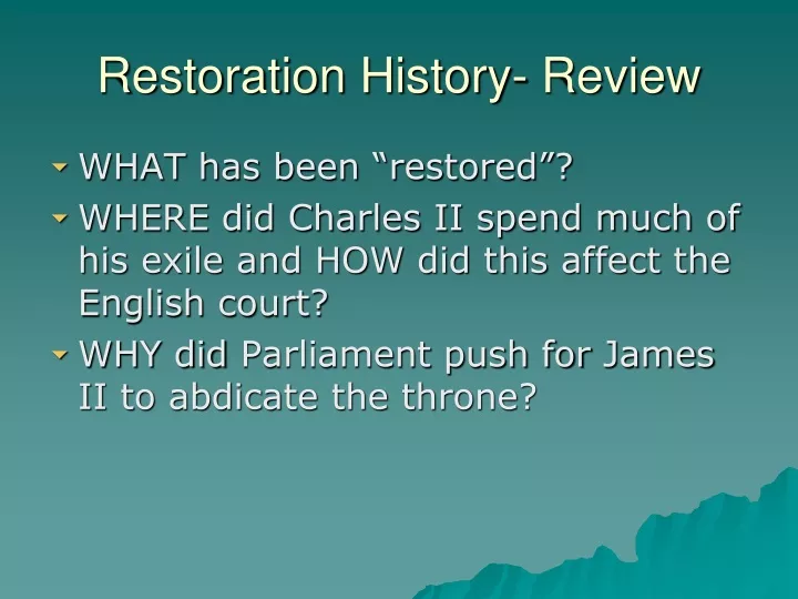 restoration history review