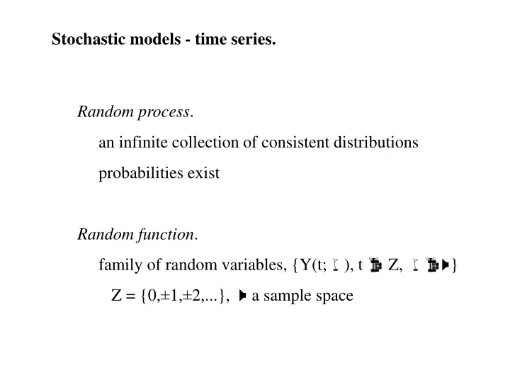 stochastic models time series