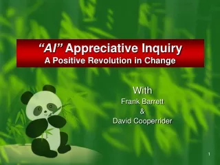 “AI”  Appreciative Inquiry  A Positive Revolution in Change