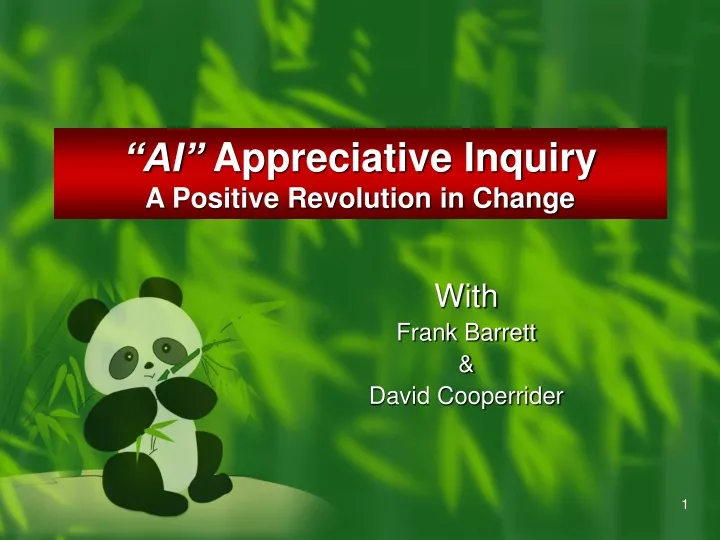 ai appreciative inquiry a positive revolution in change
