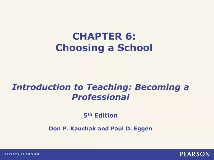 chapter 6 choosing a school