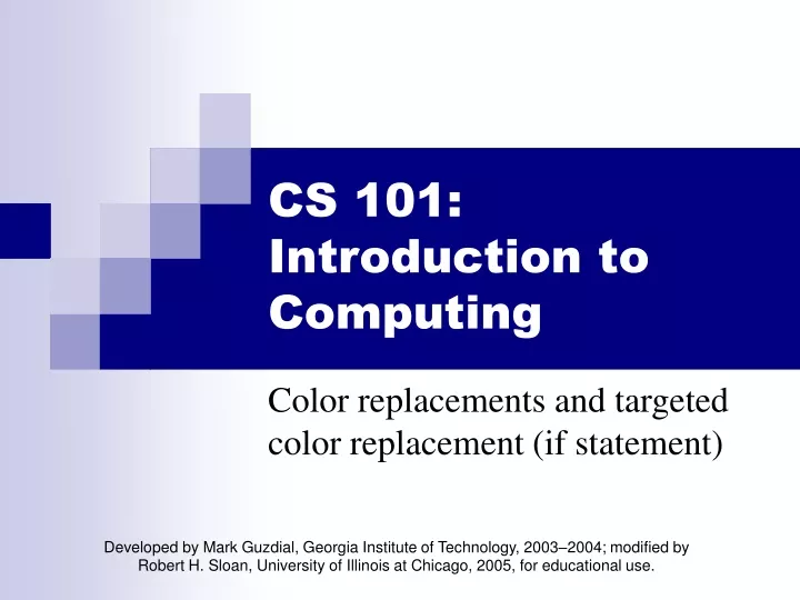 cs 101 introduction to computing