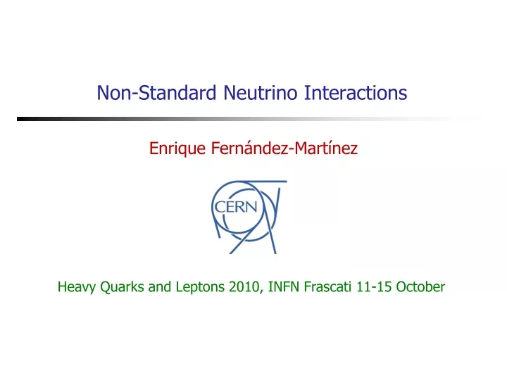 non standard neutrino interactions