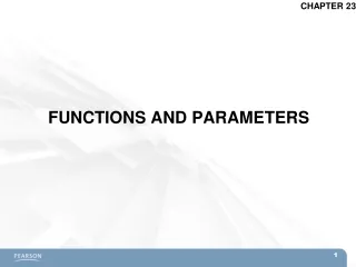 FUNCTIONS AND PARAMETERS