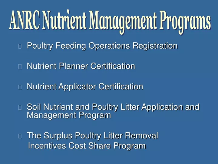 anrc nutrient management programs