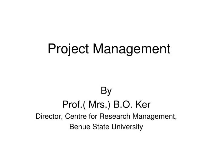 project management