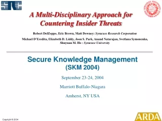 A Multi-Disciplinary Approach for  Countering Insider Threats