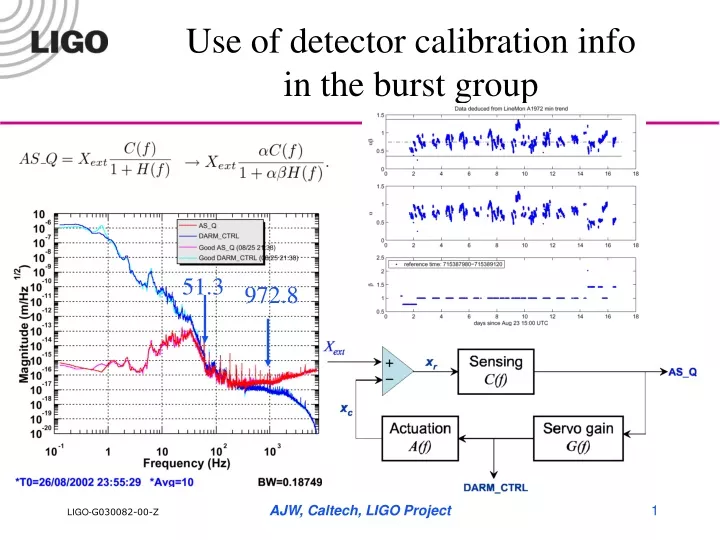 use of detector calibration info in the burst group
