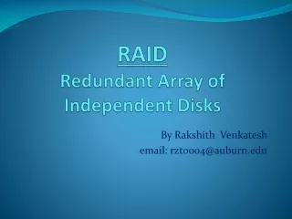 RAID Redundant Array of Independent Disks