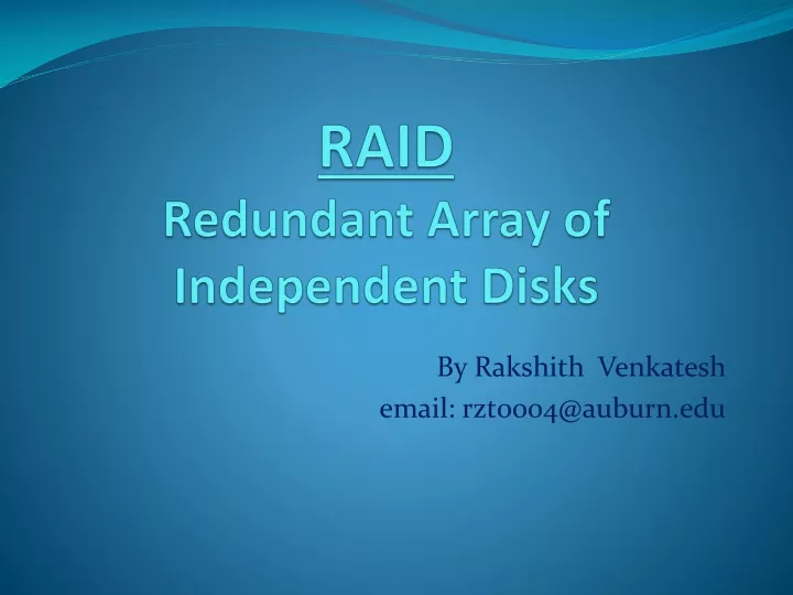 raid redundant array of independent disks