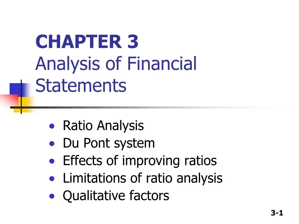 PPT - CHAPTER 3 Analysis of Financial Statements PowerPoint ...