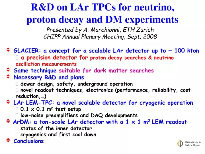 r d on lar tpcs for neutrino proton decay and dm experiments