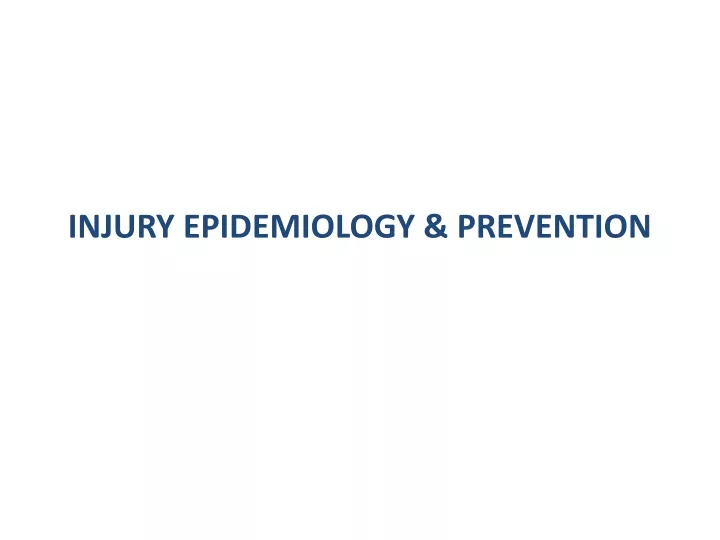 injury epidemiology prevention