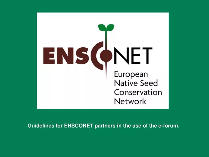 guidelines for ensconet partners