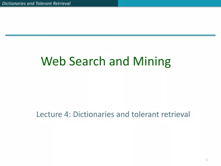 web search and mining