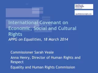 International Covenant on Economic, Social and Cultural Rights APPG on Equalities, 18 March 2014