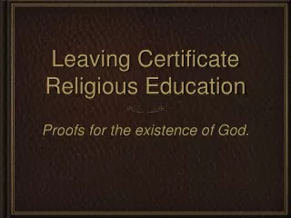 Leaving Certificate Religious Education