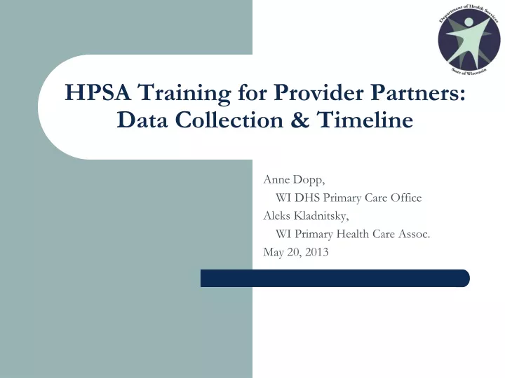 hpsa training for provider partners data collection timeline