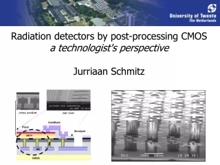 Radiation detectors by post-processing CMOS a technologist's perspective Jurriaan Schmitz