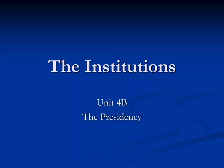the institutions