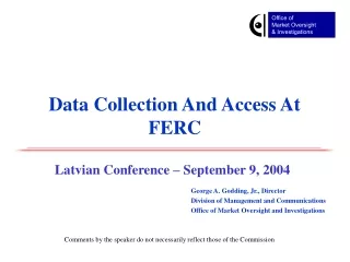 Data Collection And Access At FERC