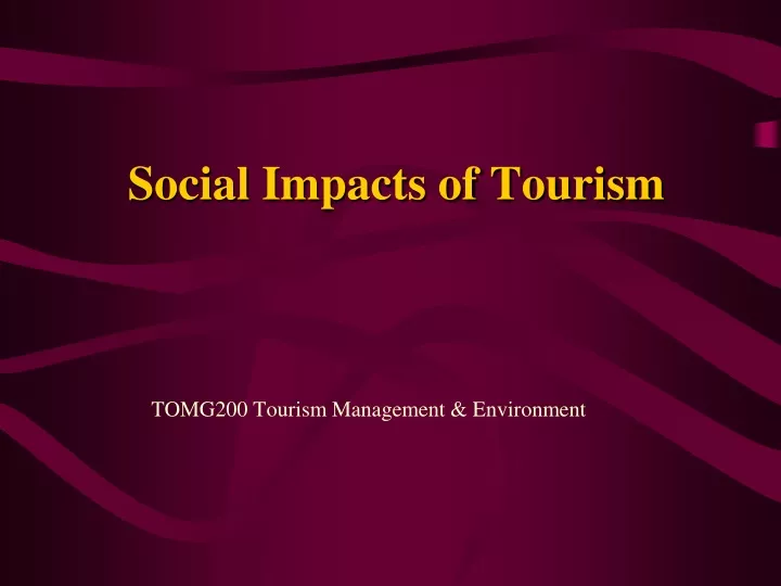 social impacts of tourism