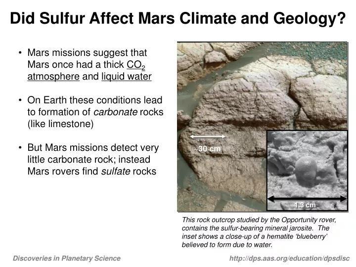 did sulfur affect mars climate and geology