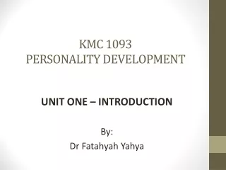 KMC 1093 PERSONALITY DEVELOPMENT