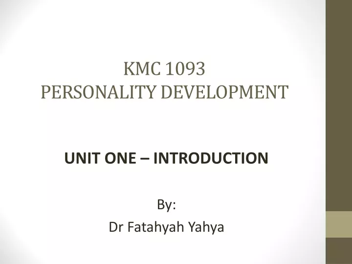 kmc 1093 personality development