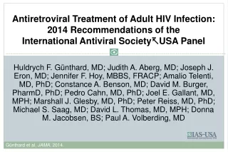 IAS  USA  Antiretroviral Guidelines 1996 – 2014