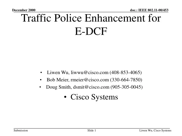 traffic police enhancement for e dcf